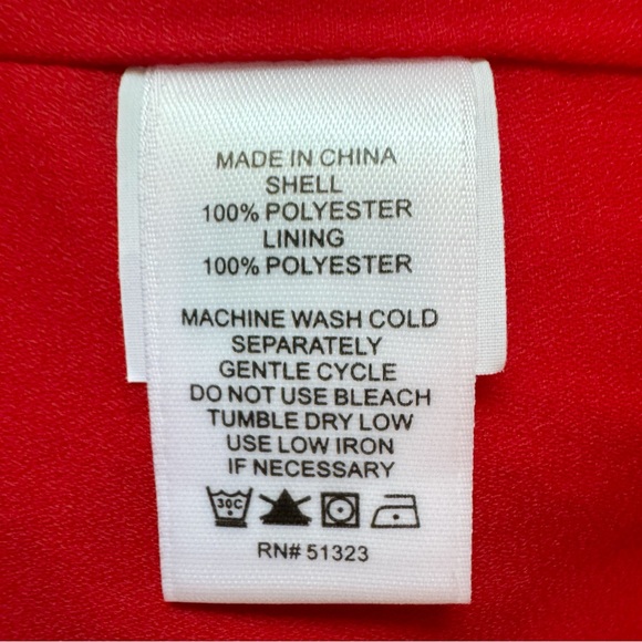 CeCe Chiffon Smocked Cap Sleeve V-Neck Red Floral Print Flutter Blouse Size 2X - Picture 12 of 12